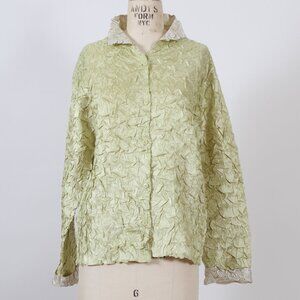 Vintage Crinkle Blazer Blouse